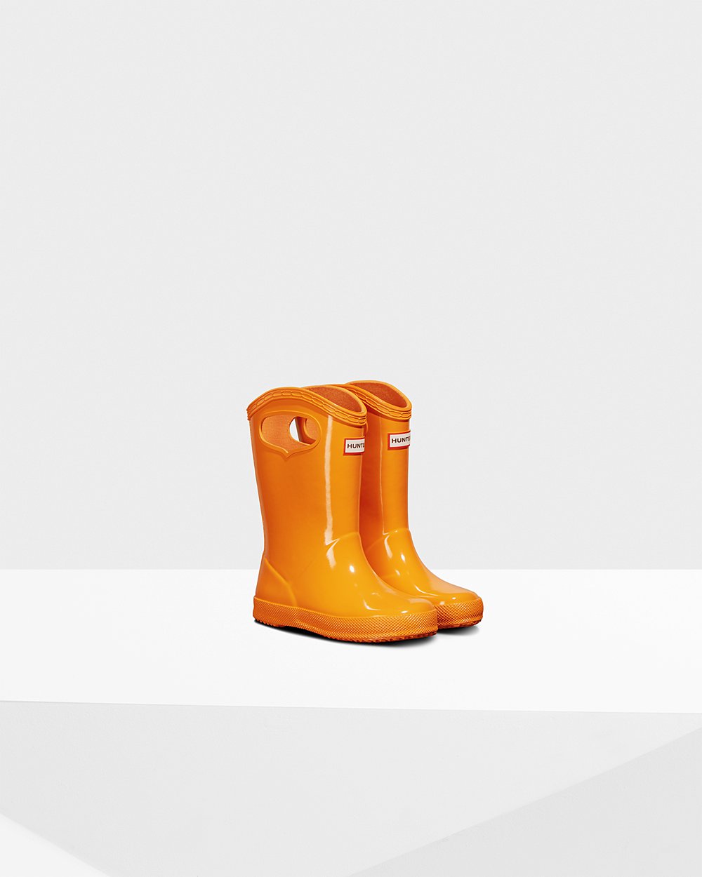 Kids Hunter Original First Classic Grab Handle Gloss - Rain Boots Orange - 3426-HZTGL